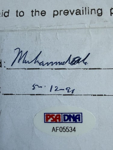 1991 Muhammad Ali  Signed Original Contract 1/1 Auto Sports Impressions PSA Loa