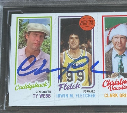 Chevy Chase Signed Rookie Trading Card Beckett BAS Griswold Fletch Ty Webb Auto