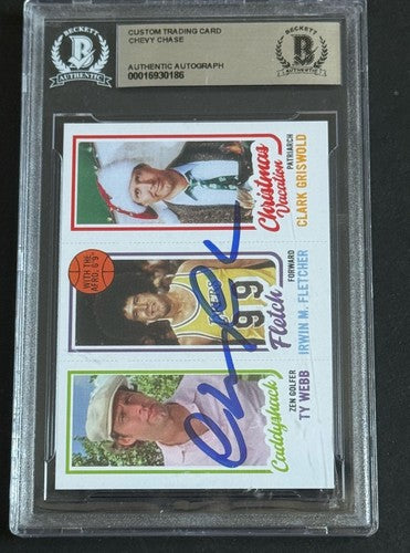 Chevy Chase Signed Rookie Trading Card Beckett BAS Griswold Fletch Ty Webb Auto