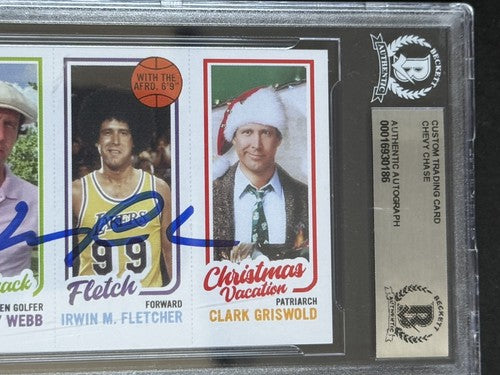 Chevy Chase Signed Rookie Trading Card Beckett BAS Griswold Fletch Ty Webb Auto