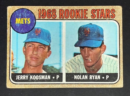1968 Topps Nolan Ryan Jerry Koosman #177 Rookie Stars RC Ny Mets Centered