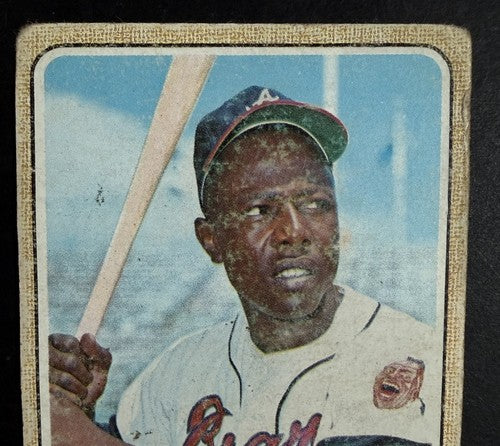 1968 Topps #110 Hank Aaron Low Grade But DEAD CENTERED FRONT & Back HOF Braves