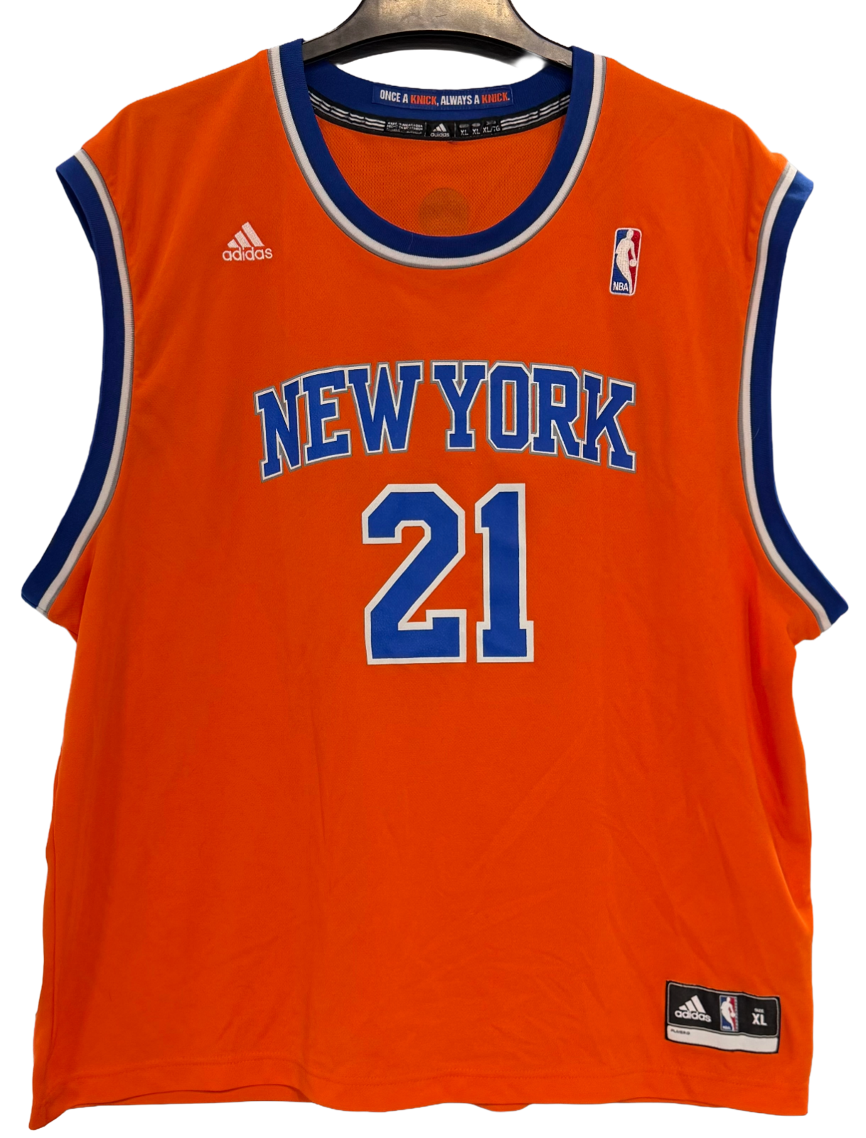 Iman Shumpert #21 Adidas NY Knicks Alternate Orange Basketball Jersey Size XL