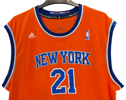 Iman Shumpert #21 Adidas NY Knicks Alternate Orange Basketball Jersey Size XL