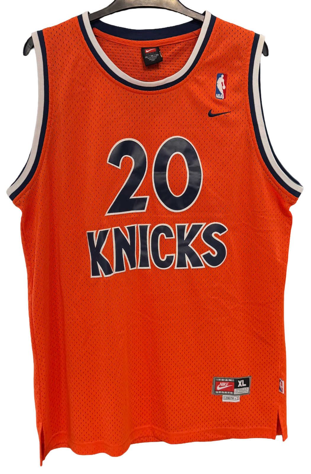 Allan Houston NY Knicks Nike Team Sports Orange Basketball Jersey XL Length +2
