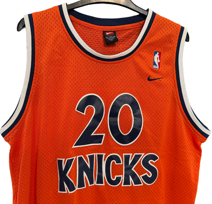 Allan Houston NY Knicks Nike Team Sports Orange Basketball Jersey XL Length +2