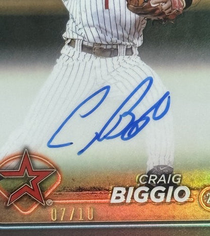 Craig Biggio 2024 Topps Chrome Black Refractor Mint On Card Auto /10 HOF Astros