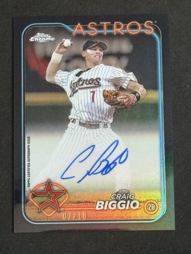 Craig Biggio 2024 Topps Chrome Black Refractor Mint On Card Auto /10 HOF Astros