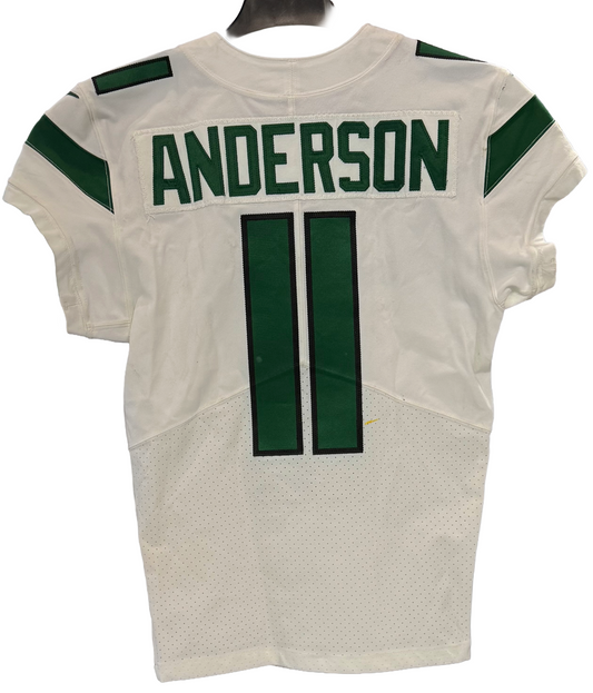 Robbie Anderson Ny Jets Game Worn Used Nike 2019 Skill Jersey 100nfl Patch Sz38