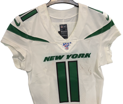 Robbie Anderson Ny Jets Game Worn Used Nike 2019 Skill Jersey 100nfl Patch Sz38