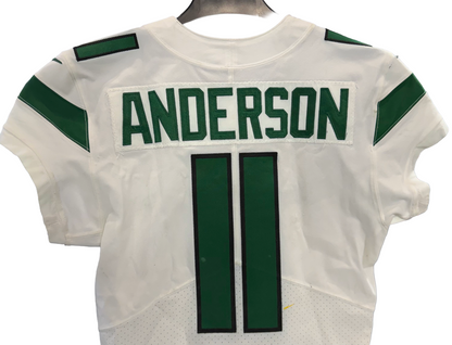 Robbie Anderson Ny Jets Game Worn Used Nike 2019 Skill Jersey 100nfl Patch Sz38