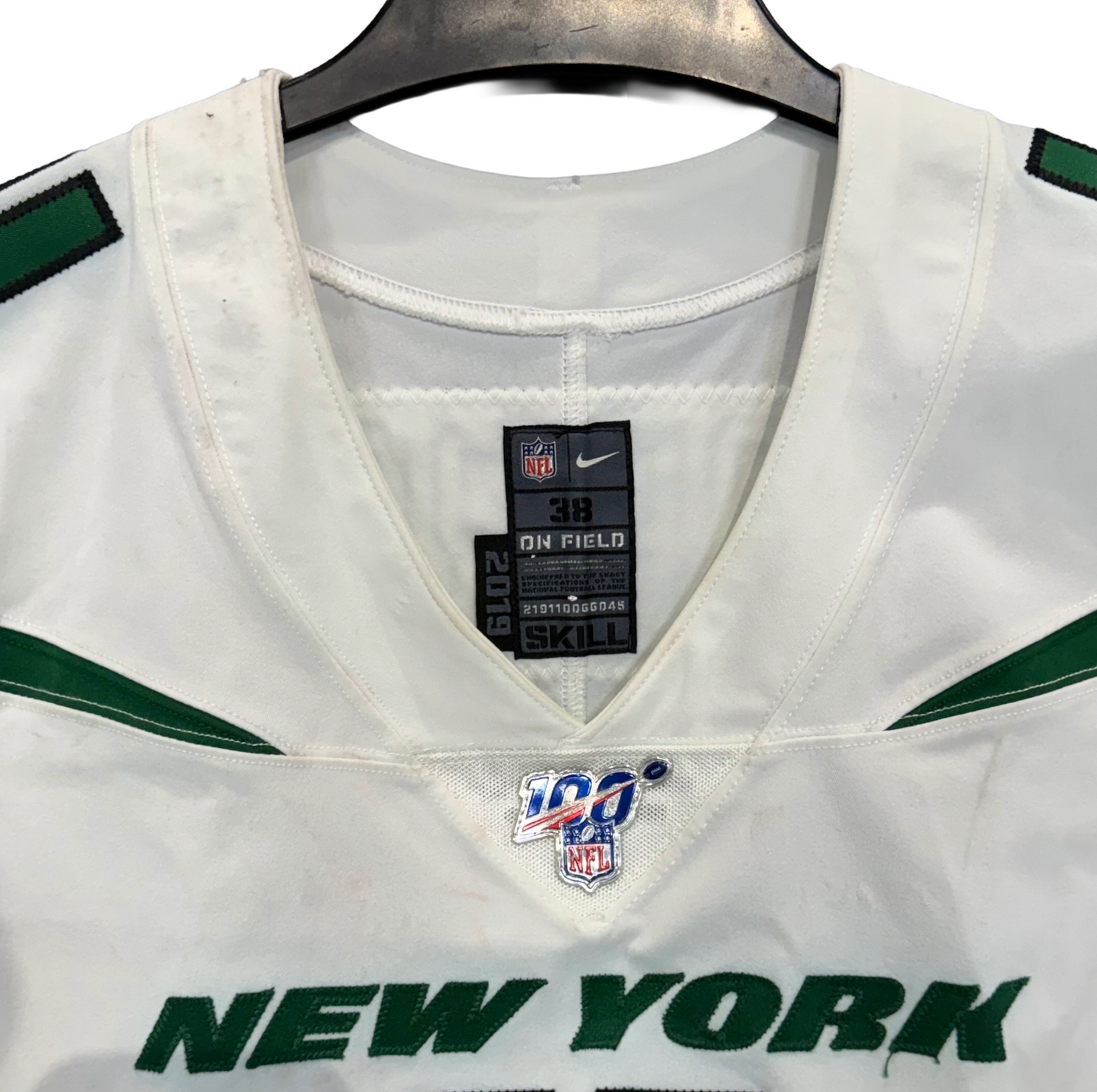 Robbie Anderson Ny Jets Game Worn Used Nike 2019 Skill Jersey 100nfl Patch Sz38