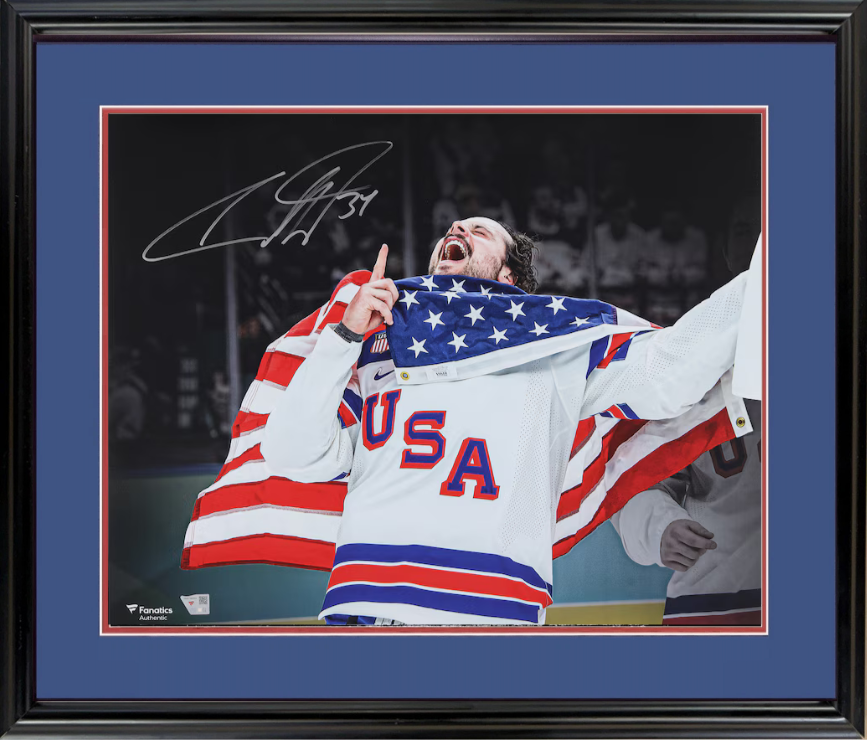 Auston Matthews Team USA Signed 16x20 Framed Photo Auto Fanatics COA Maple Leafs
