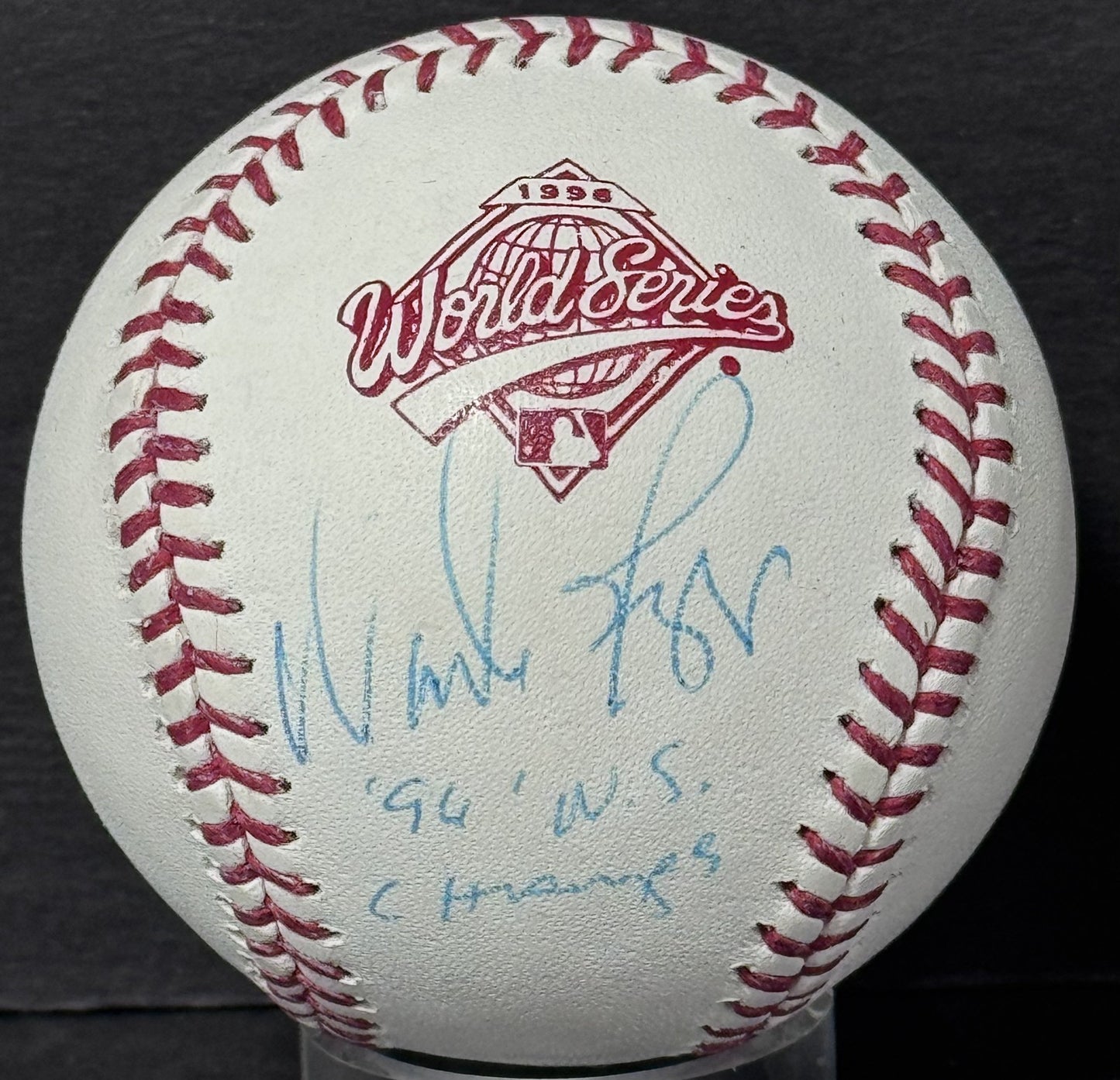 Wade Boggs Signed 1996 World Series Baseball WS Champs Auto Steiner MLB Yankees