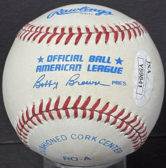 Jim Catfish Hunter Signed Official A.L Baseball Ny Yankees  A’s HOF Auto JSA Coa