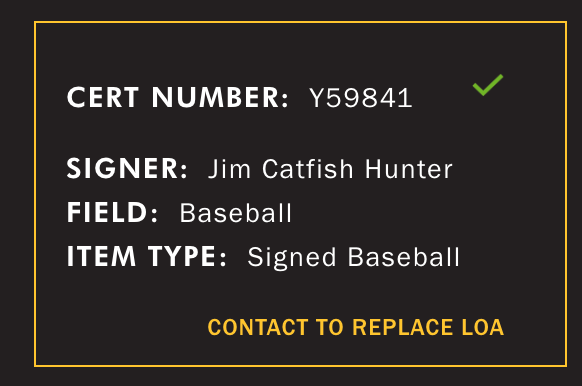 Jim Catfish Hunter Signed Official A.L Baseball Ny Yankees  A’s HOF Auto JSA Coa