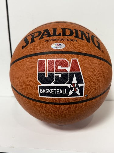 Magic Johnson Signed Spalding I/O USA Basketball HOF Lakers #32 Auto PSA COA