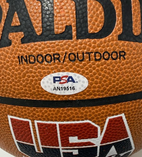 Magic Johnson Signed Spalding I/O USA Basketball HOF Lakers #32 Auto PSA COA