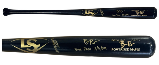 Ben Rice Signed Louisville Slugger Game Model Bat Yankees 3 Hr 7rbi Auto CX COA