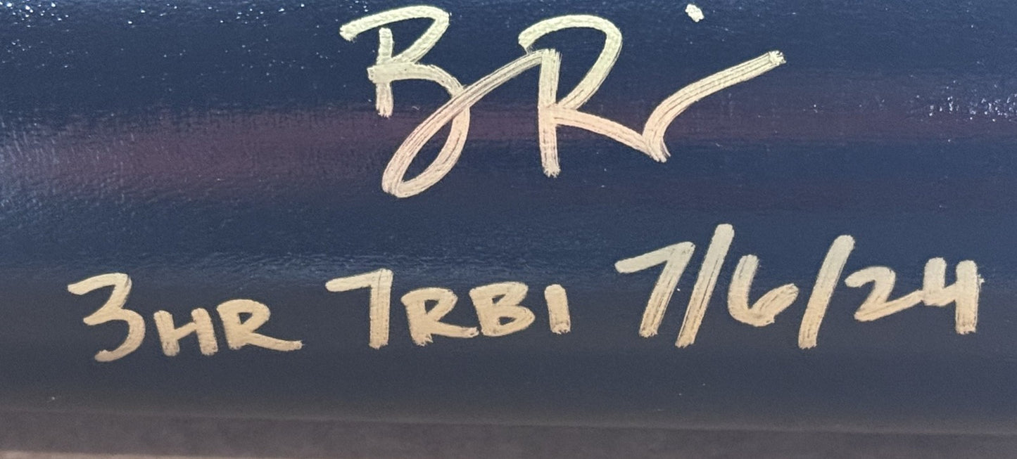Ben Rice Signed Louisville Slugger Game Model Bat Yankees 3 Hr 7rbi Auto CX COA