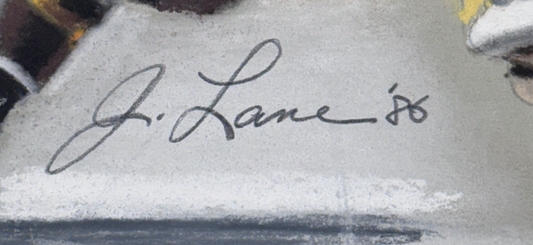 Original Jack Lane 20x24 Mario Lemieux Chalk Painting Pittsburgh Penguins 1/1
