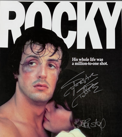 Sylvester Stallone & Talia Shire Signed 24x36 Rocky Poster Framed Auto ASI COA
