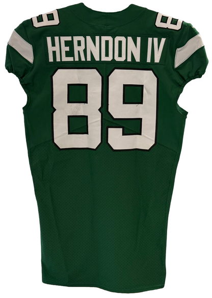 Chris Herndon Ny Jets Game Worn Used Nike 2020 Line Green Jersey Sz44 +6 Length