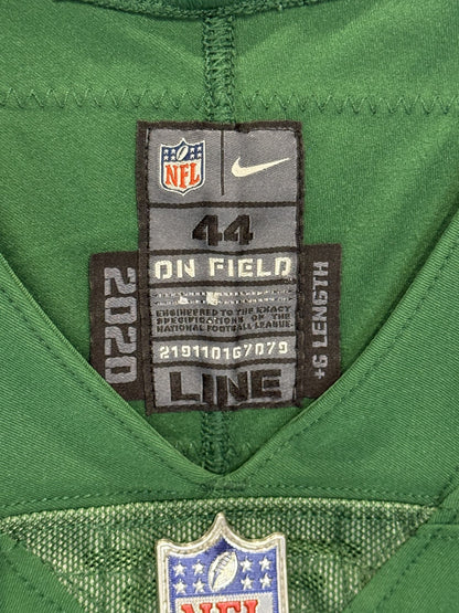 Chris Herndon Ny Jets Game Worn Used Nike 2020 Line Green Jersey Sz44 +6 Length