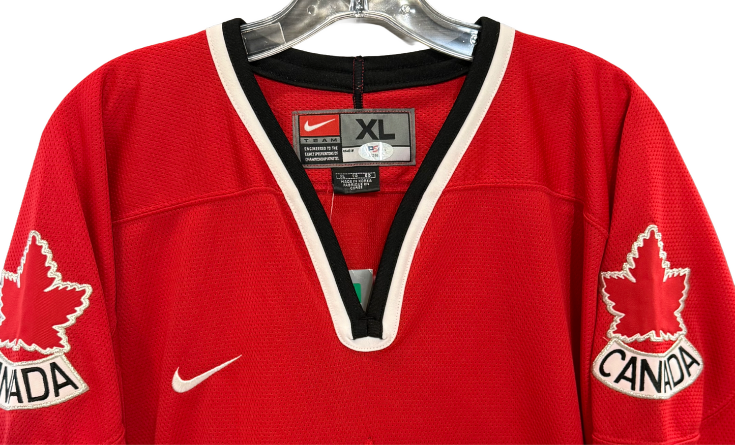Eric Lindros Theo Fleury Signed Nike Team Canada Hockey Jersey Flyers Auto PSA