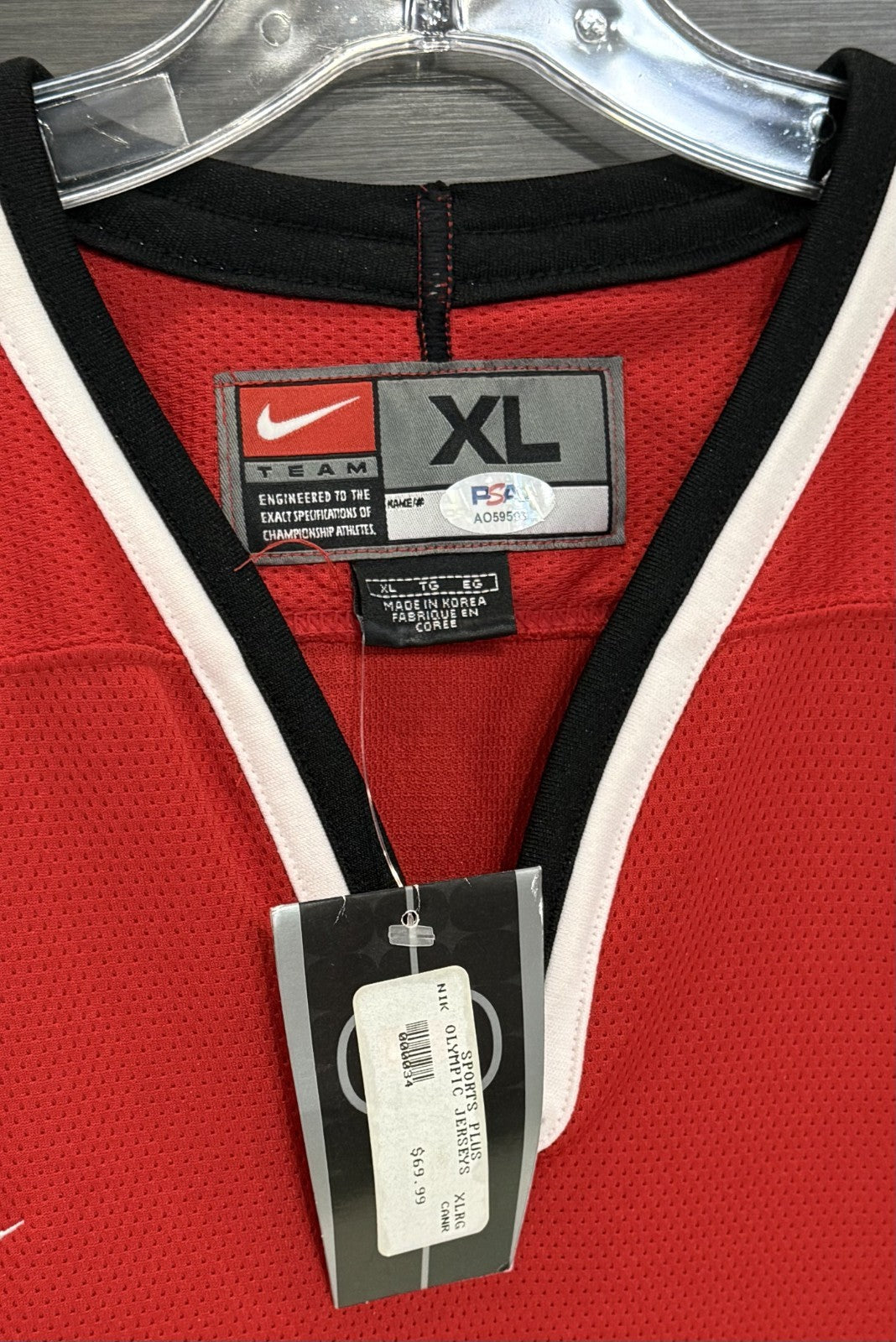 Eric Lindros Theo Fleury Signed Nike Team Canada Hockey Jersey Flyers Auto PSA