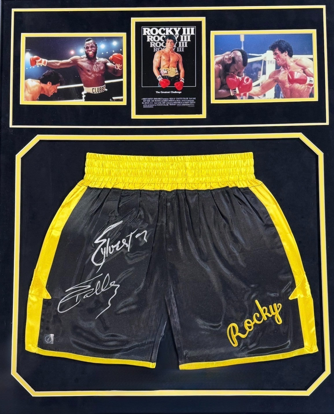 Sylvester Stallone Signed Rocky III Trunks Framed Auto ASI COA Rocky Balboa