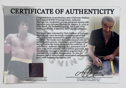 Sylvester Stallone Signed Rocky III Trunks Framed Auto ASI COA Rocky Balboa
