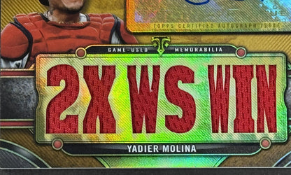 2024 Topps Triple Threads Yadier Molina Autograph Relic /9  #TTAR-YM4 Cardinals