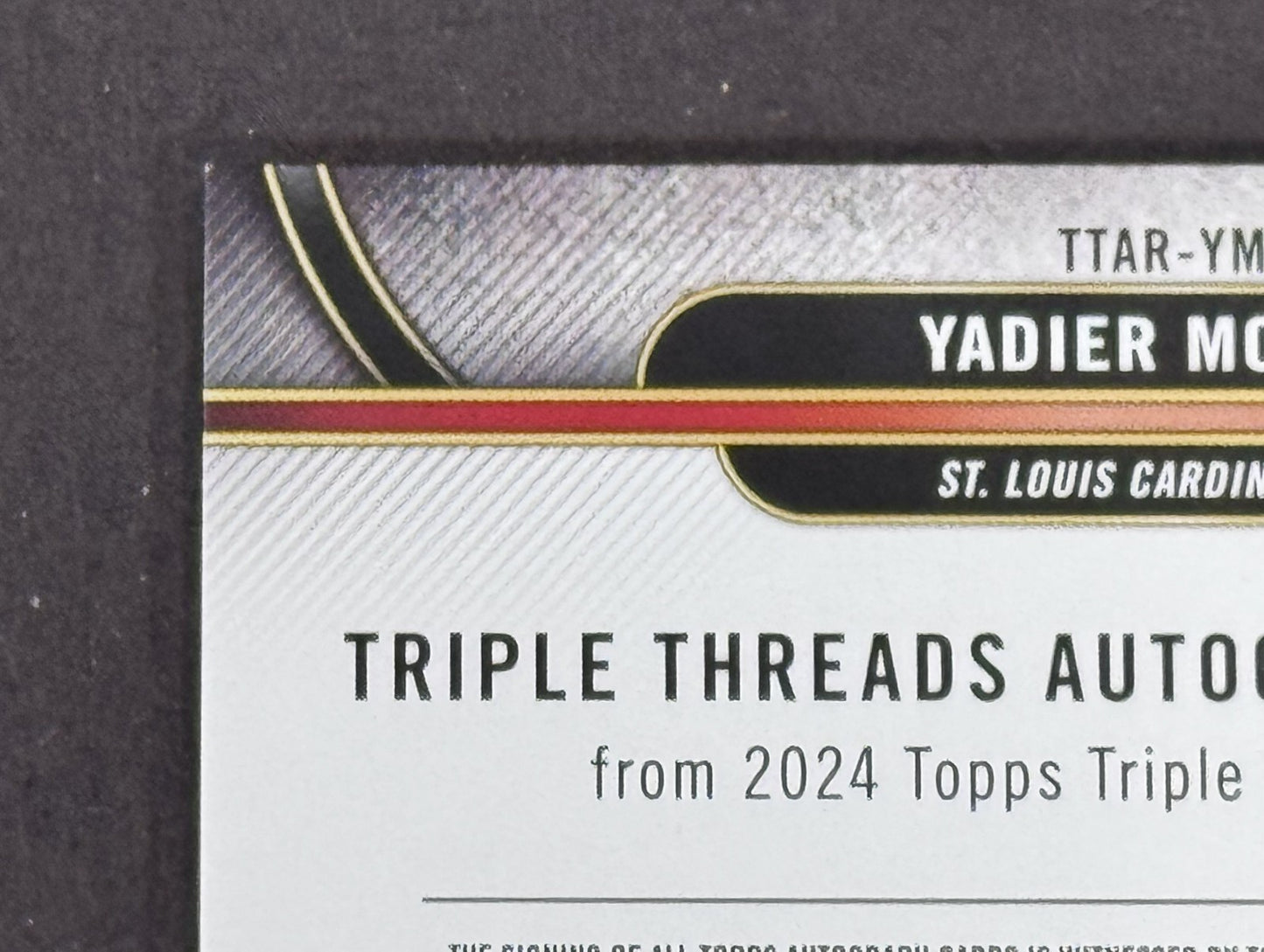 2024 Topps Triple Threads Yadier Molina Autograph Relic /9  #TTAR-YM4 Cardinals
