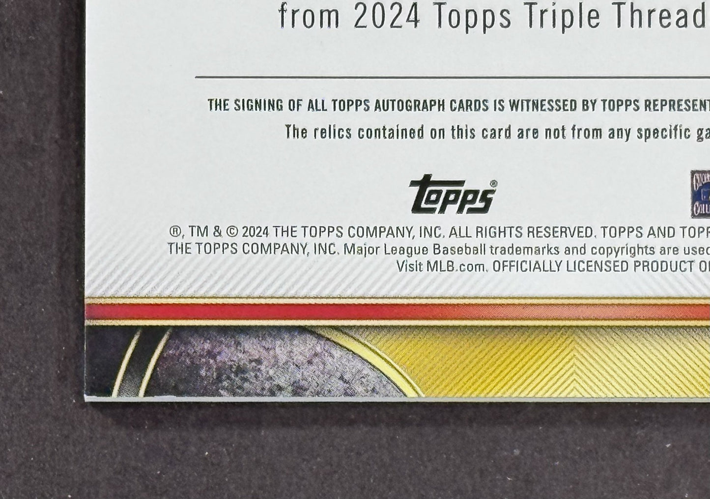 2024 Topps Triple Threads Yadier Molina Autograph Relic /9  #TTAR-YM4 Cardinals