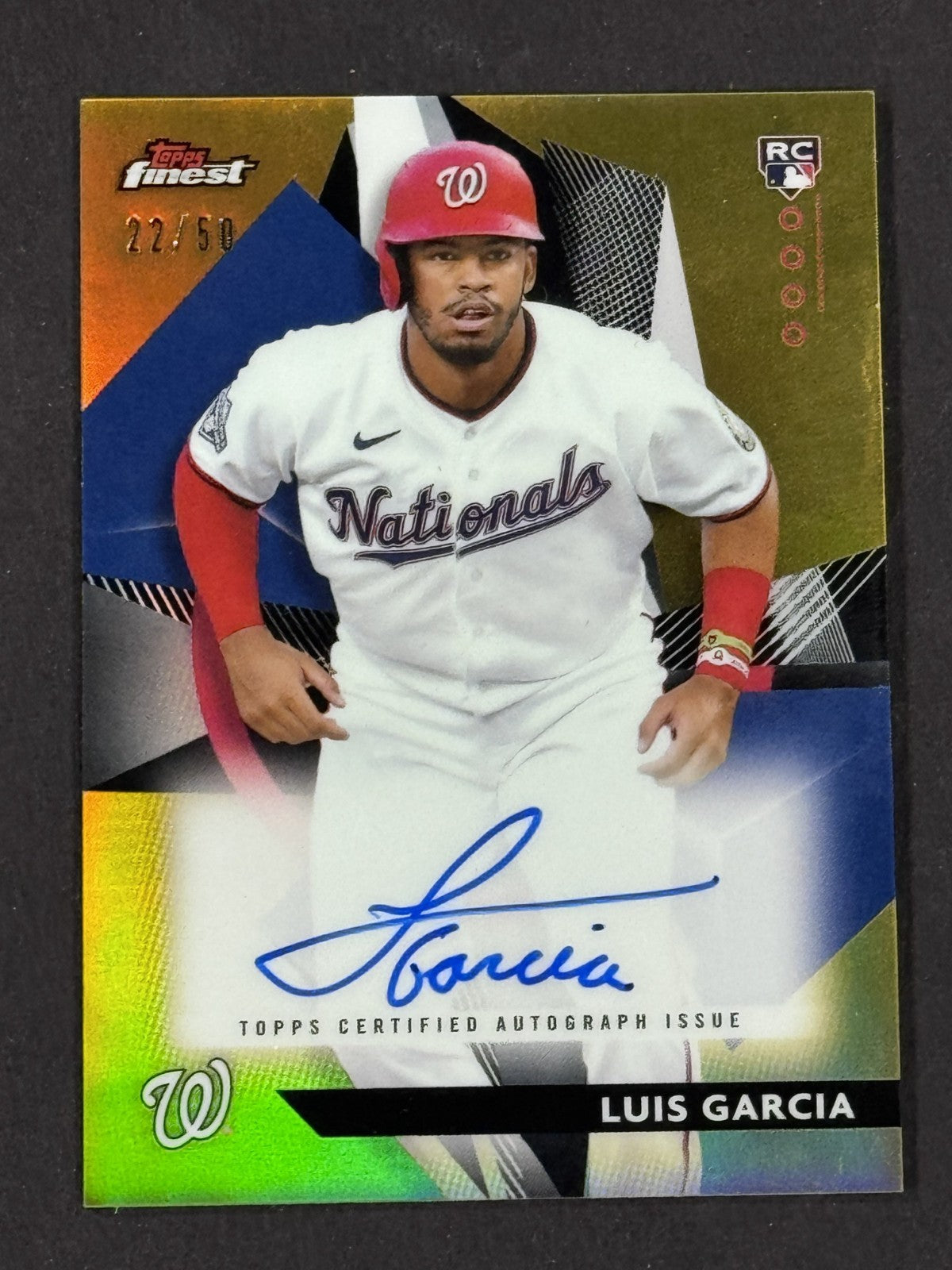2021 Topps Finest Baseball Luis Garcia RC Auto /50 Washington Nationals Mint
