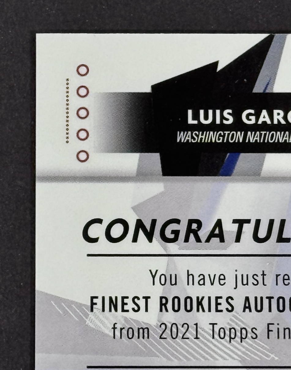 2021 Topps Finest Baseball Luis Garcia RC Auto /50 Washington Nationals Mint