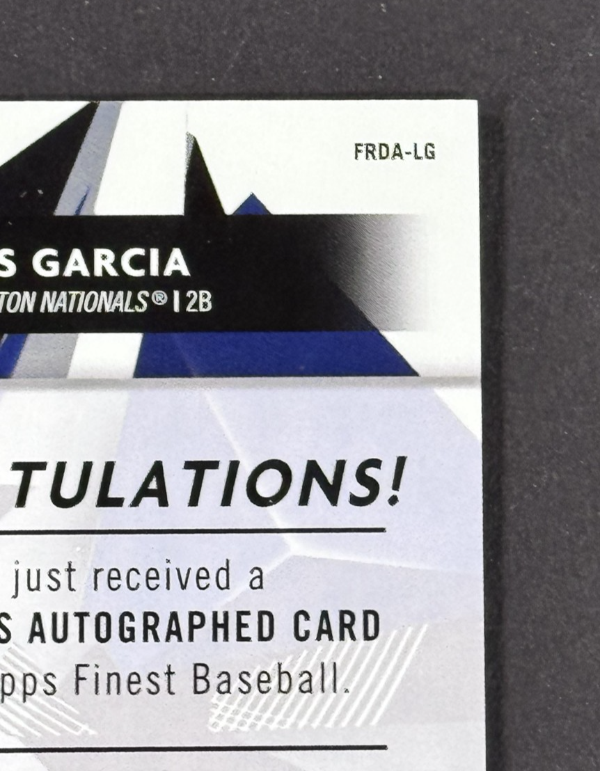 2021 Topps Finest Baseball Luis Garcia RC Auto /50 Washington Nationals Mint