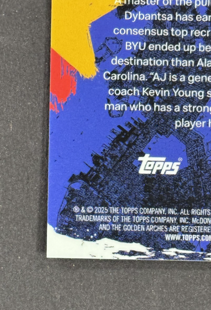 2025 Topps Mcdonalds All American AJ Dybantsa Top Recruits LE /25 #TP-7 BYU