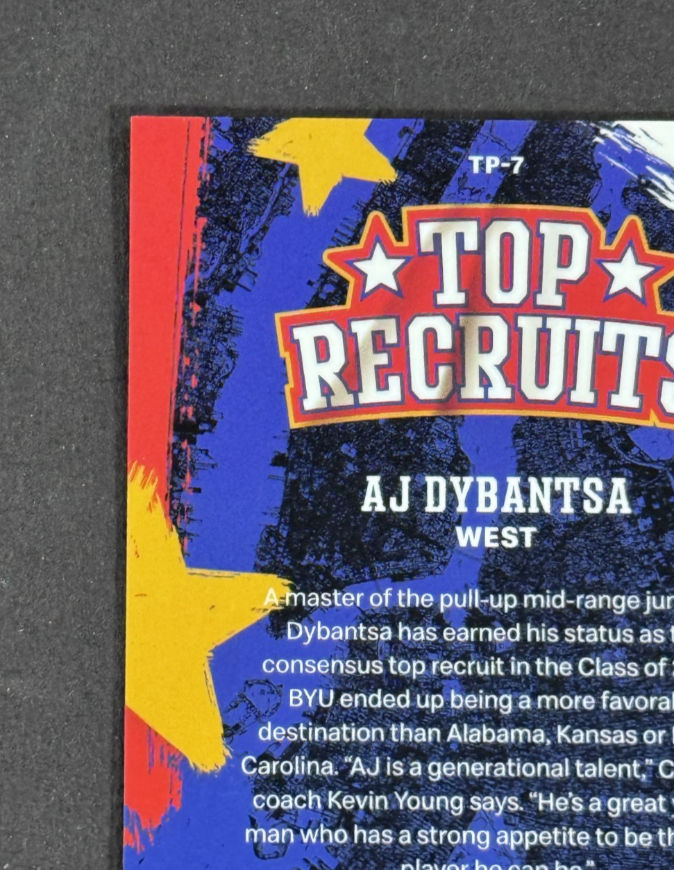 2025 Topps Mcdonalds All American AJ Dybantsa Top Recruits LE /25 #TP-7 BYU