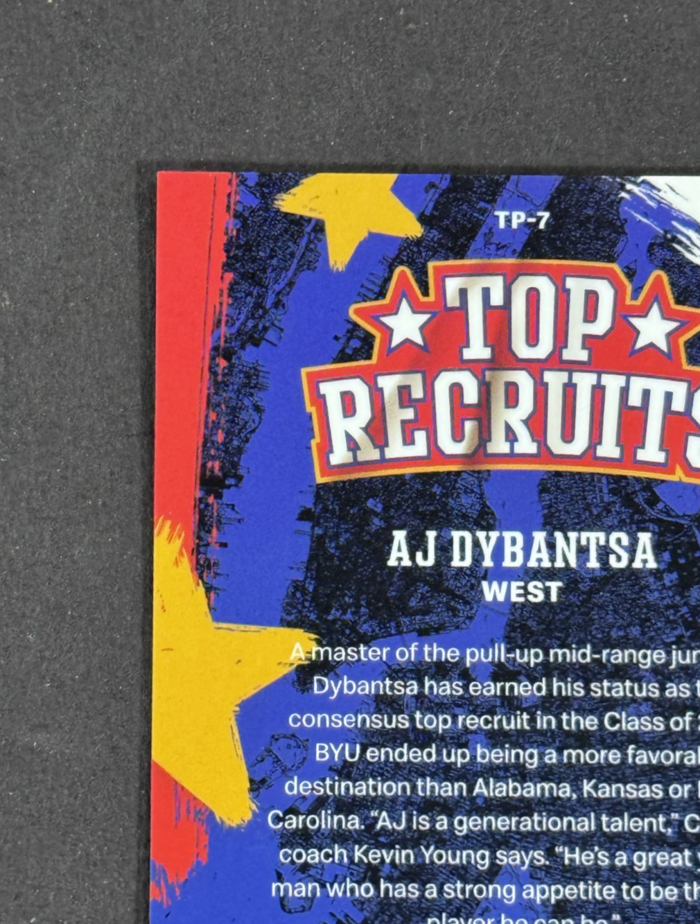 2025 Topps Mcdonalds All American AJ Dybantsa Top Recruits LE /25 #TP-7 BYU