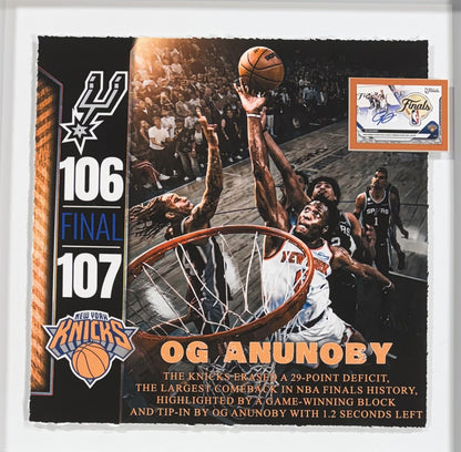 OG Anunoby Tip 2026 NBA Finals COMEBACK Knicks Framed 3d Photo Shadowbox 22x22