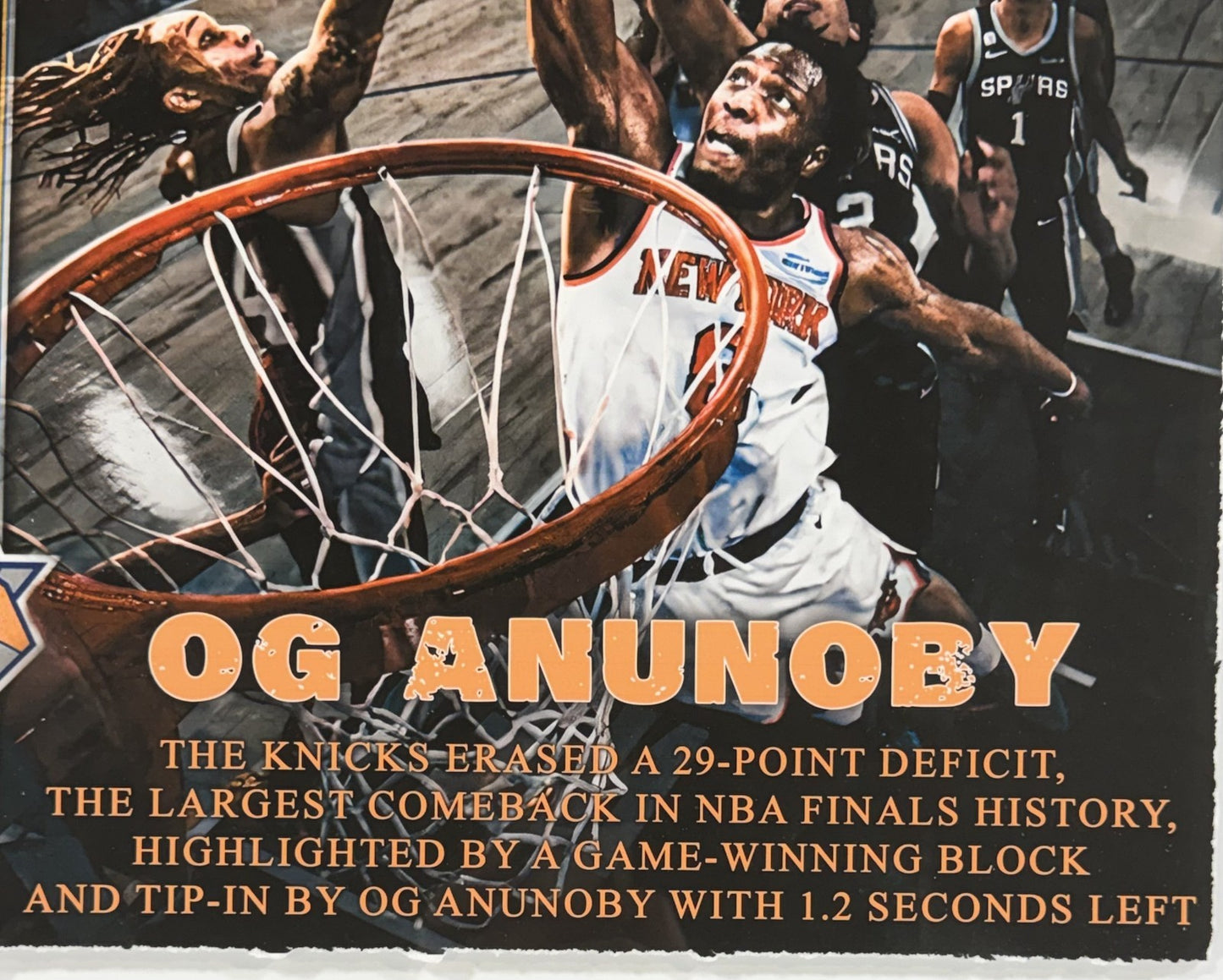 OG Anunoby Tip 2026 NBA Finals COMEBACK Knicks Framed 3d Photo Shadowbox 22x22