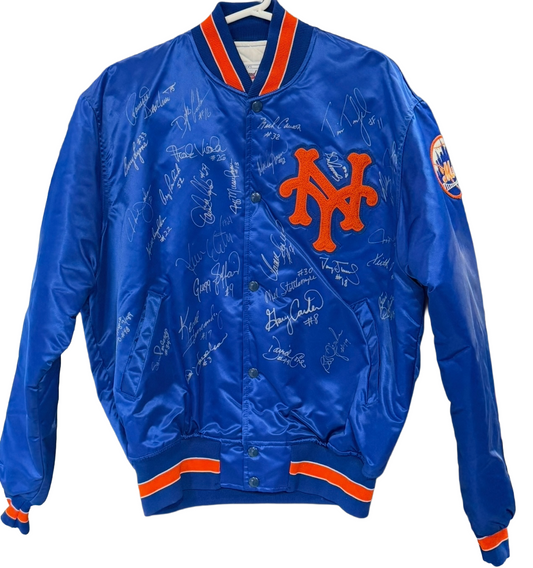 1989 NY Mets Complete Team Signed Auth Starter Jacket Strawberry 29 Auto COA 1/1