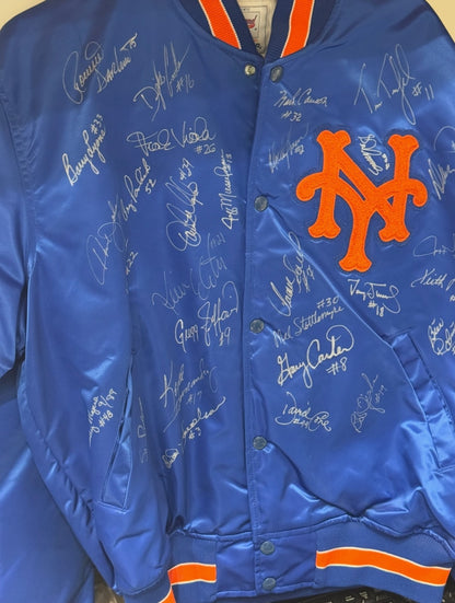 1989 NY Mets Complete Team Signed Auth Starter Jacket Strawberry 29 Auto COA 1/1