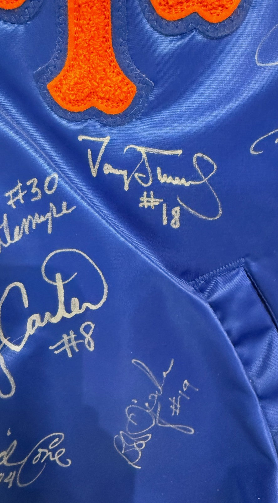 1989 NY Mets Complete Team Signed Auth Starter Jacket Strawberry 29 Auto COA 1/1