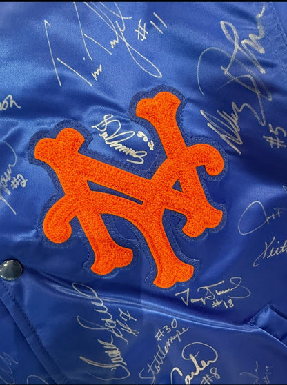 1989 NY Mets Complete Team Signed Auth Starter Jacket Strawberry 29 Auto COA 1/1