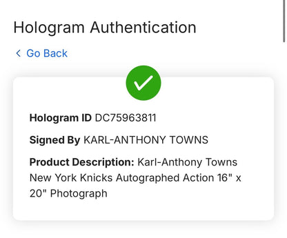 Karl Anthony Towns Signed 16x20 Framed Spotlight Photo NY Knicks Auto Fanatics