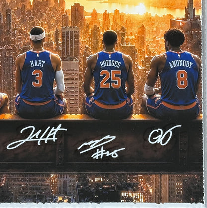 Knicks 2026 Team Starting 5 framed 3d Shadowbox Photo 26x26 Jalen Brunson Kat OG