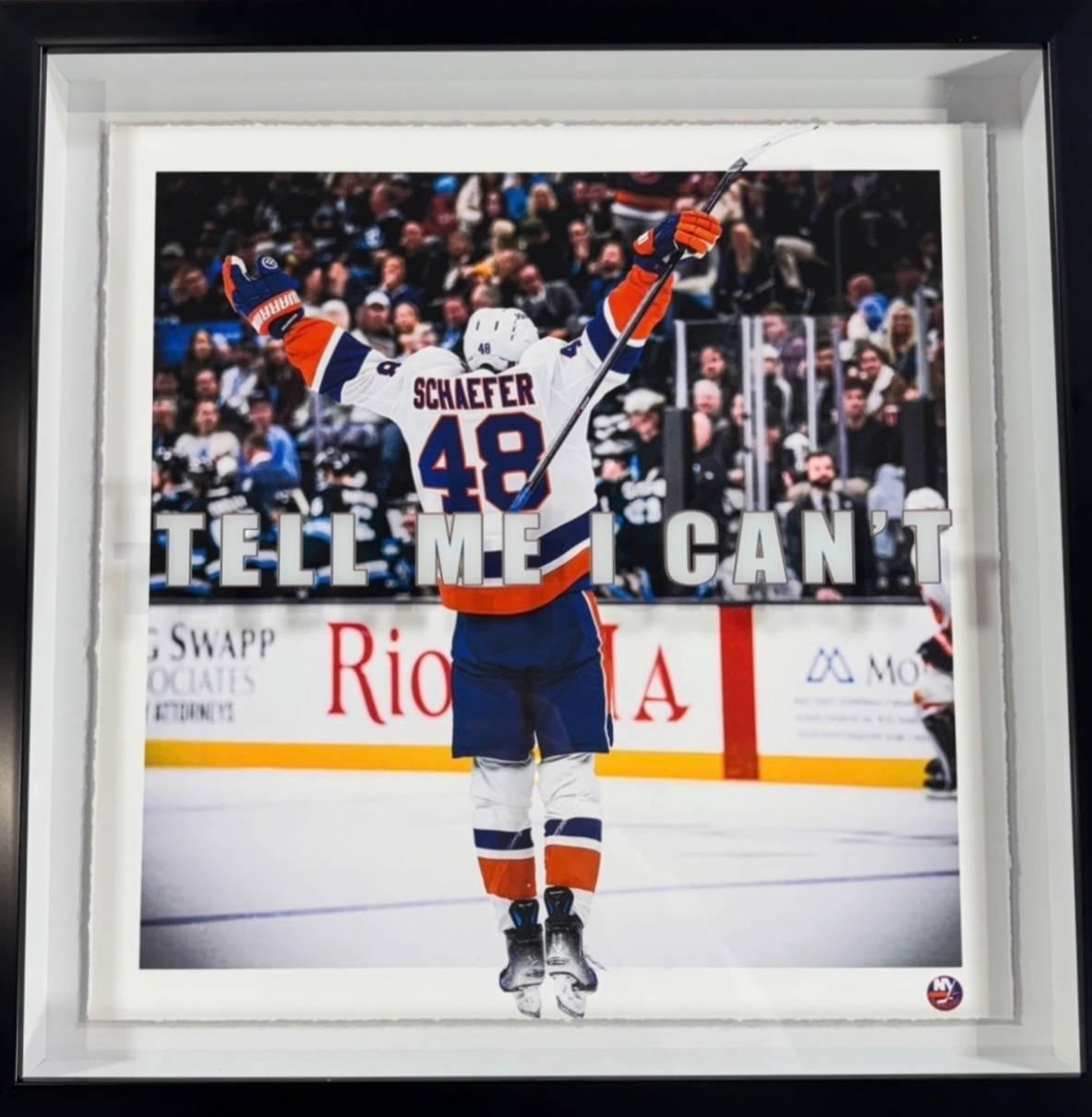 Matthew Schaefer Framed 3D Photo Shadowbox Tell Me I Can't NY Islanders Calder
